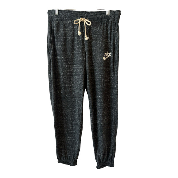 Nike Sportswear Gym Vintage Pants Women S Black Capri Jogger Organic Cotton NWT - Picture 2 of 11